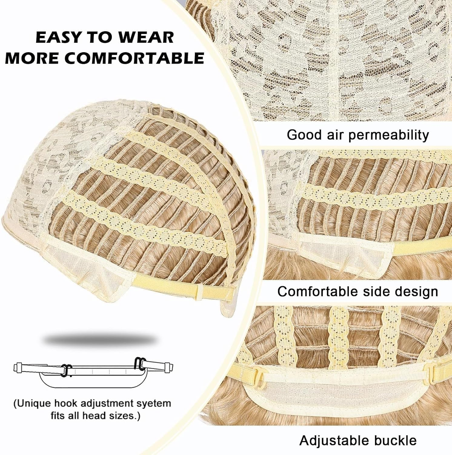 XILIYAI Mens Blonde Wig Short Straight Synthetic Blonde Hair Wigs for Male Guy Daily Wear Anime Costume Halloween Cosplay Party(Blonde) - Brown image number 2