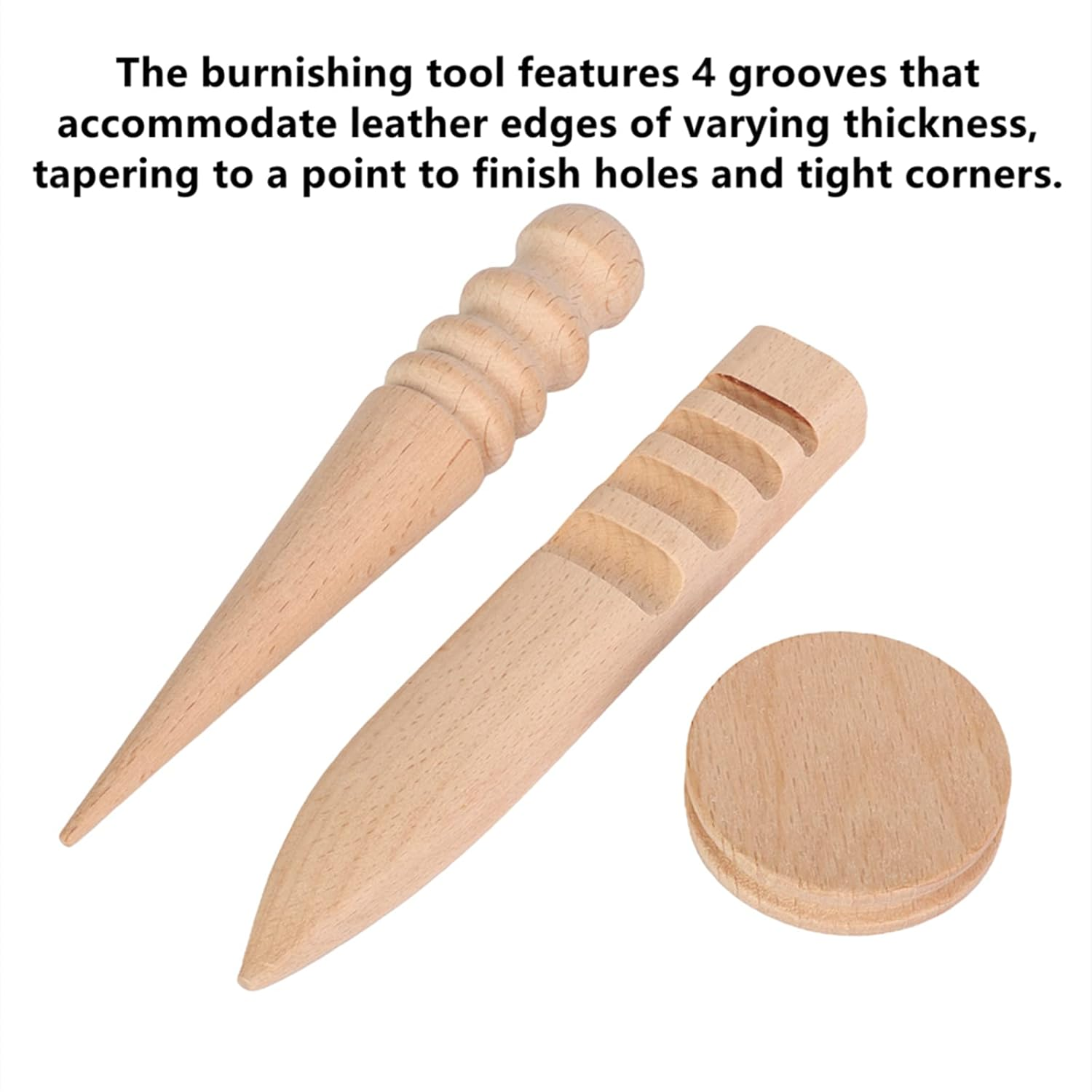 Mosegor 9 PCS Half-Round Cutter Punch with 3 PCS Wood Slicker Burnishes Leather Craft Tools Leather Hole Punch for Crafting Strap Belt Wallet and Bag