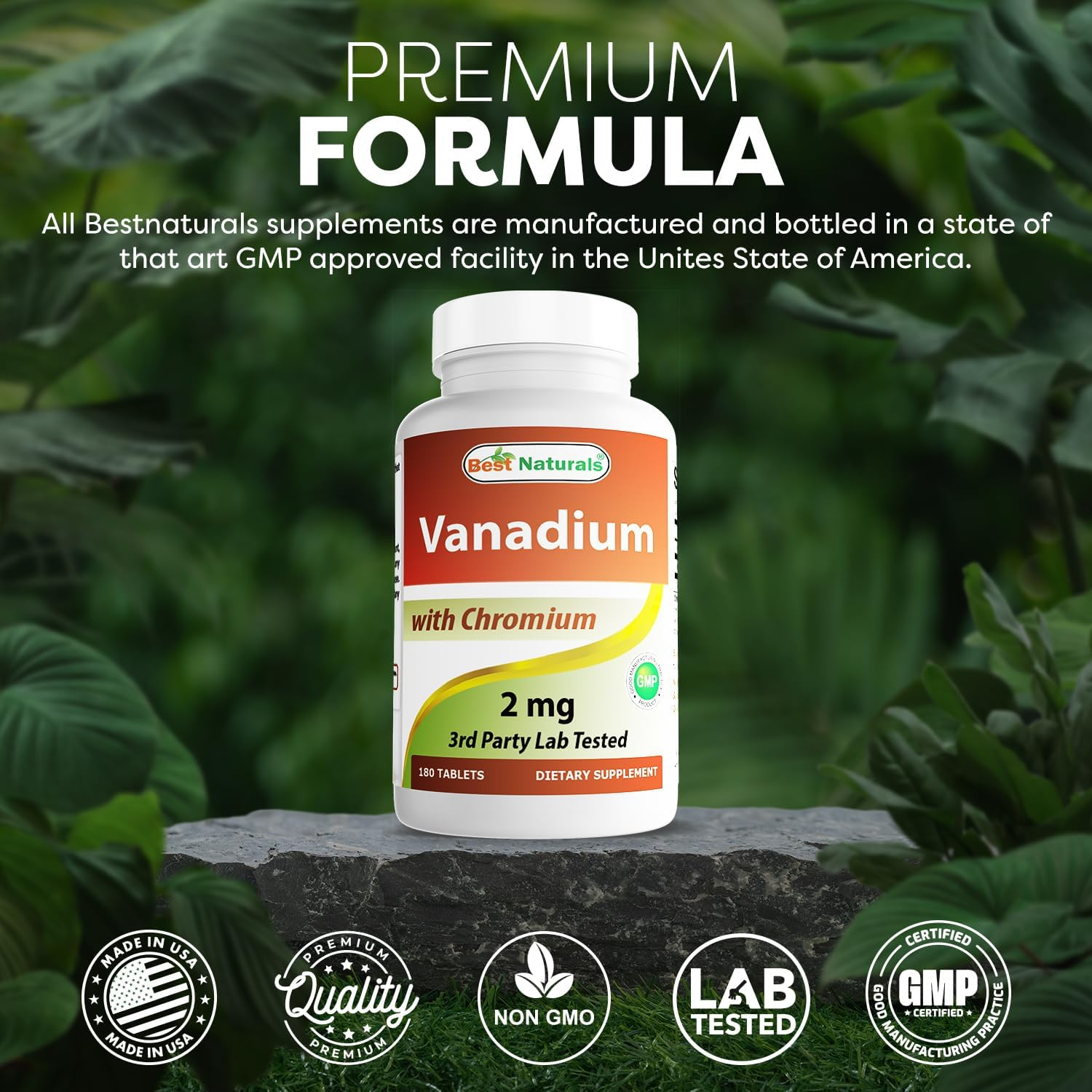 Best Naturals Vanadium with Chromium 180 Tablets image number 6