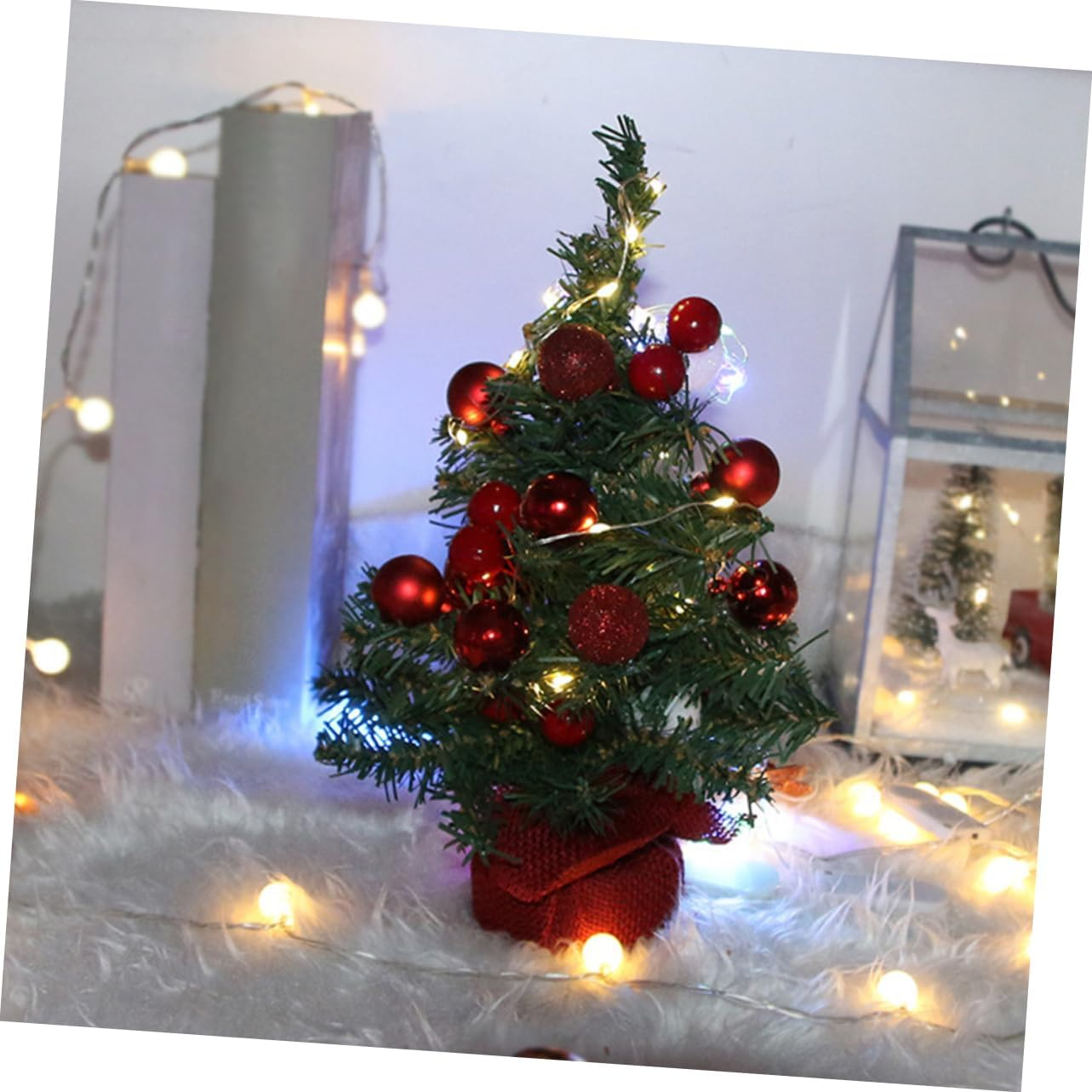 Mini Christmas Tree Christmas Tree Simulation for Tabletop Decor Slim for Home Office Hotel Window Display image number 2