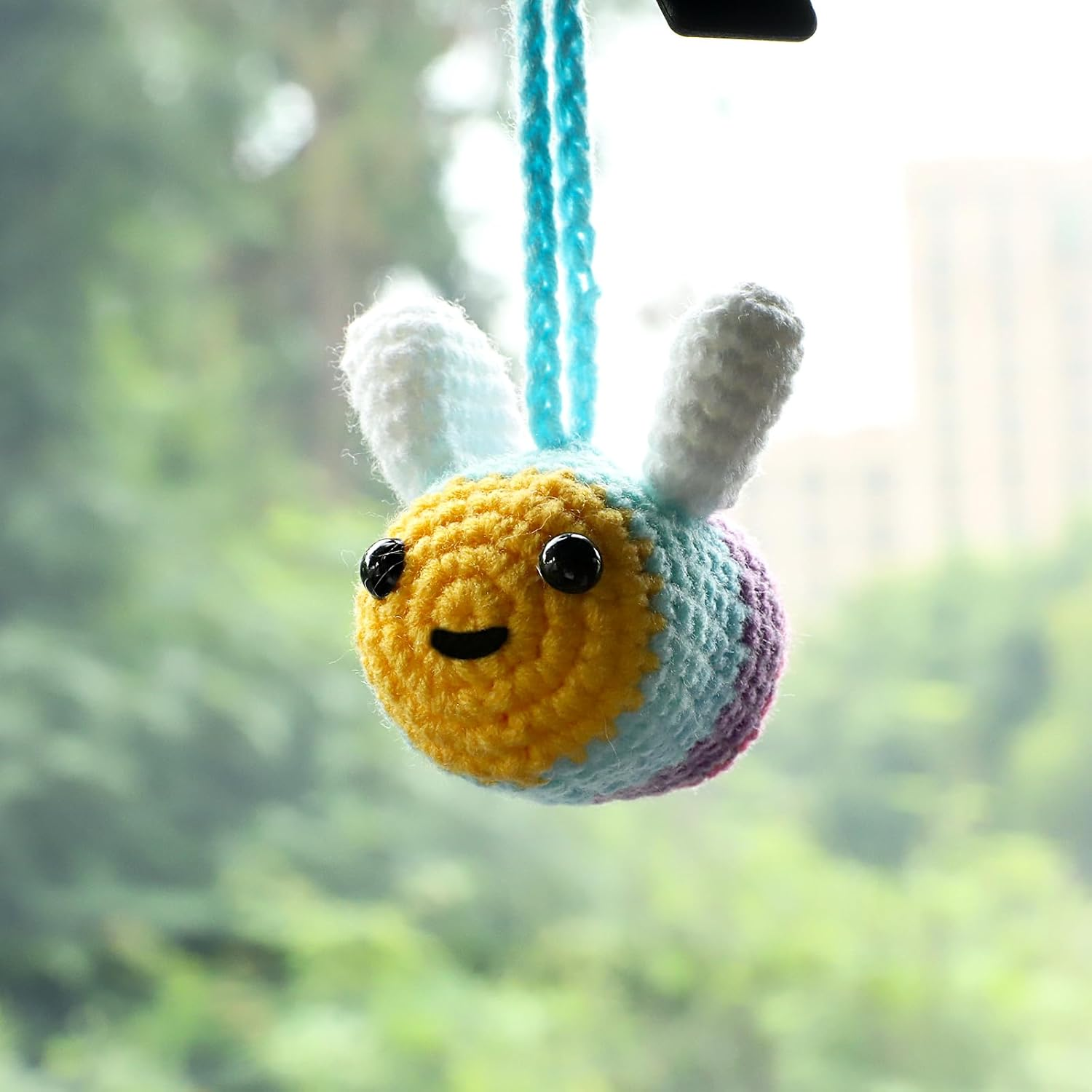 Cute Car Mirror Hanging Accessories - Decorative Rearview Mirror Accessories for Women and Girls, Crochet Animal Car Accessories image number 1