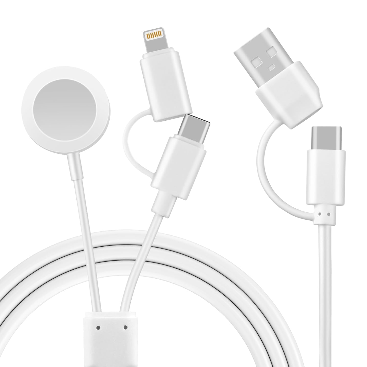 Nocelyn for 3 in 1 Apple Watch Charger, Fast Iwatch Charger for Iwatch Ultra/Se/10-1, Fast Multi Charging Cable to USB C/USB-A for Iphone & Android Phones image number 2