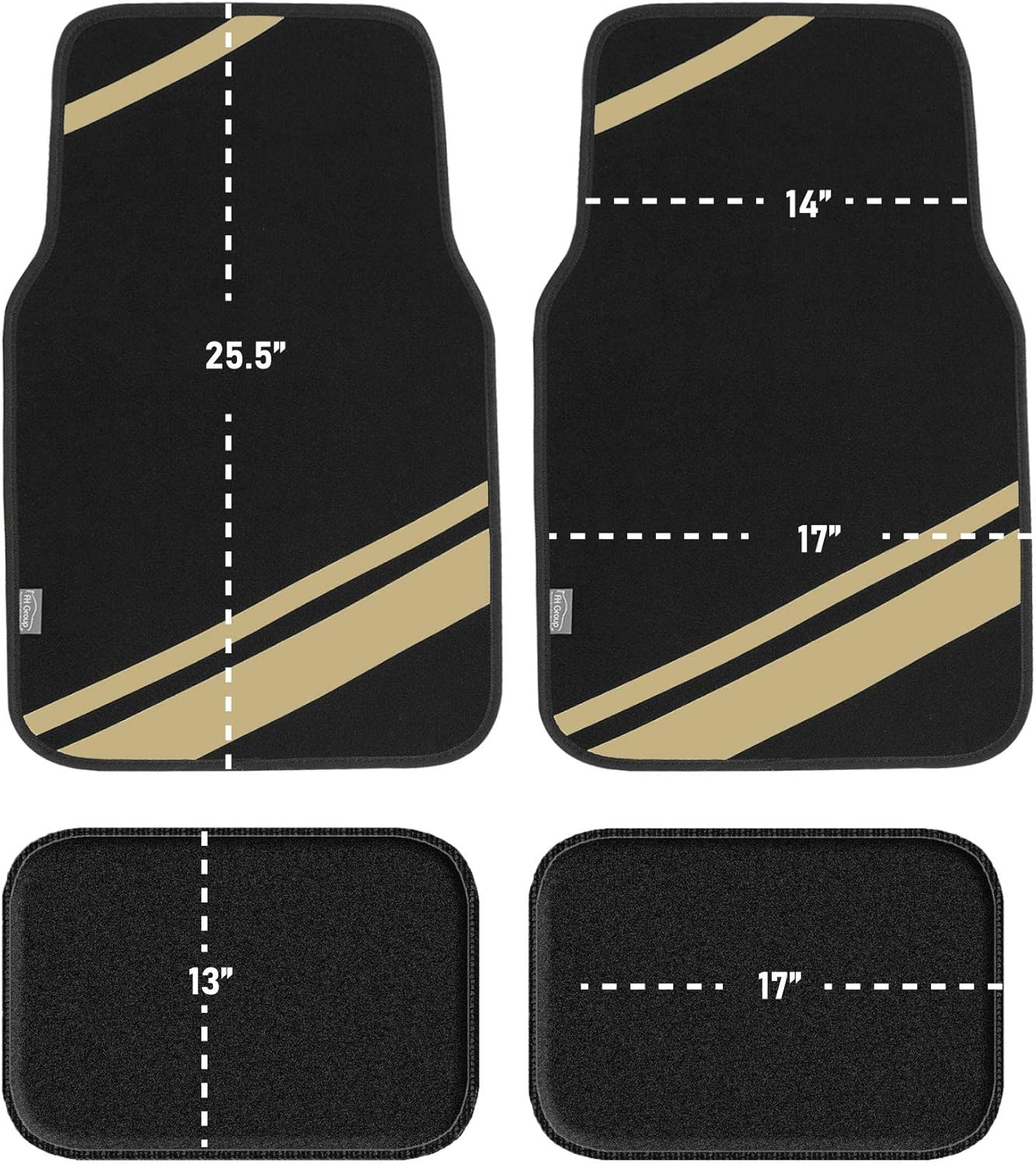 FH Group Car Floor Mats - Carpet Floor Mats for Cars, Universal Fit Automotive Floor Mats, All Purpose Car Floor Mats, Carpet Protector Mat for Most Sedan, SUV, Truck Floor Mats Beige - Beige image number 1