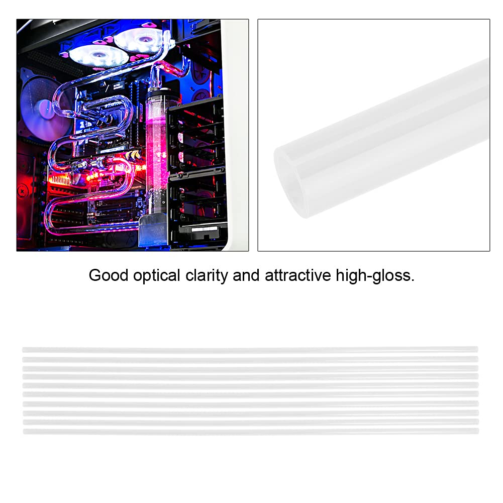 PETG Water Cooling Tube for PC CPU - Hard Acrylic Waterblock Tubing Hose 14Mm OD X 10Mm ID 100Cm Length 10Pcs Pack image number 1