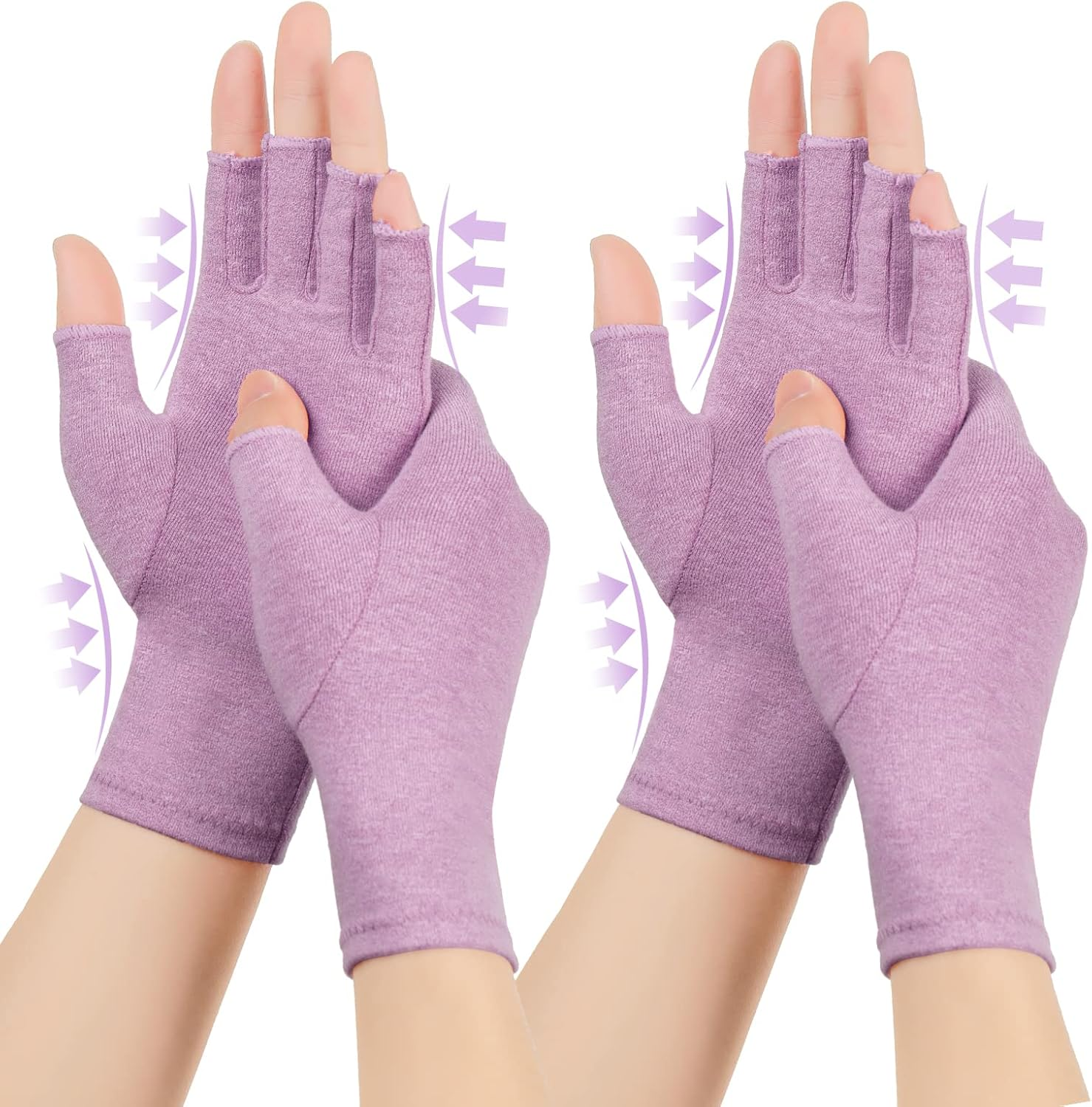Arthritis Compression Gloves - 2 Pairs, Relieve Arthritis, Carpal Tunnel Pain, Warm & Moisture Absorbing image number 2