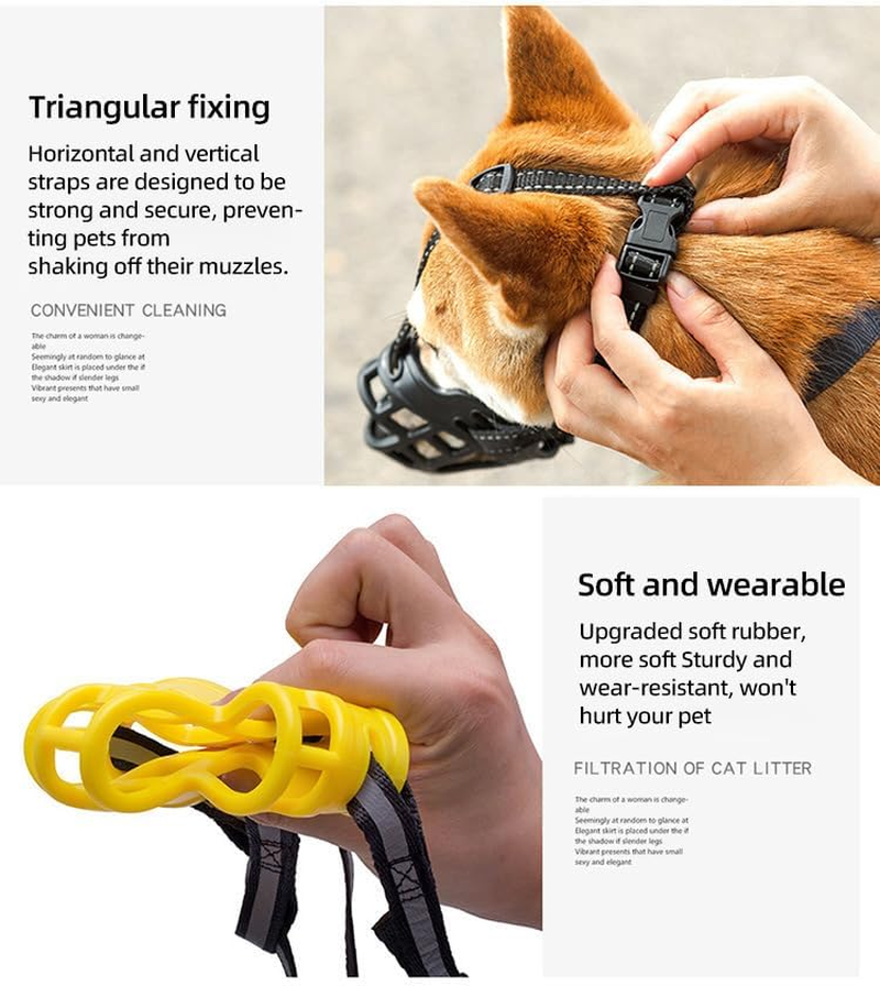 Dog Muzzle, Basket Muzzle for Small Medium Large Dogs, Soft Cage Muzzle for Biting Chewing, Allow Drinking Panting (No.4)