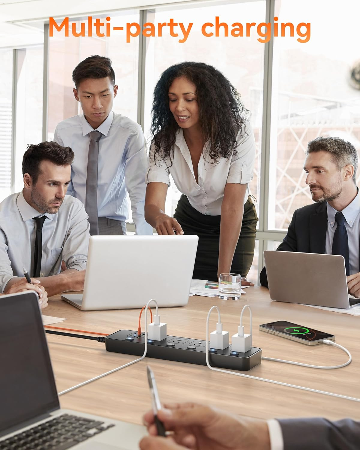 Power Board Individual Switch - 3250W Power Strip with 5 AC Outlets, 2 USB a and 4 USB C, Powerboard 1.8M Extension Cord for Home and Office, Overload Protection (Black) image number 5