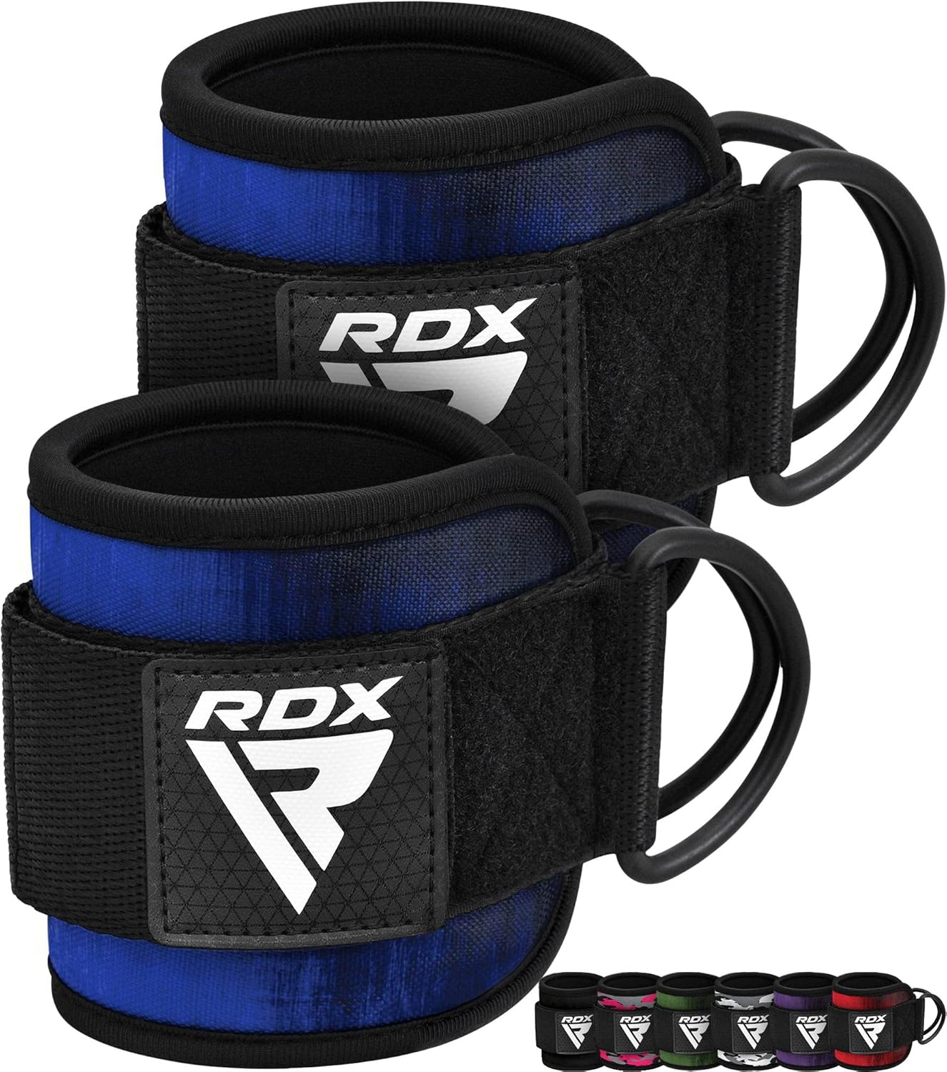 RDX Ankle Straps for Cable Machines Resistance Bands Attachment, 7Mm Neoprene Padded 10&rdquo;X4&rdquo;, Gym Wrist Cuff Women Men Home Fitness, Weight Lifting D-Ring Booty Leg Workout Curls Kickbacks Hip Abductor image number 6