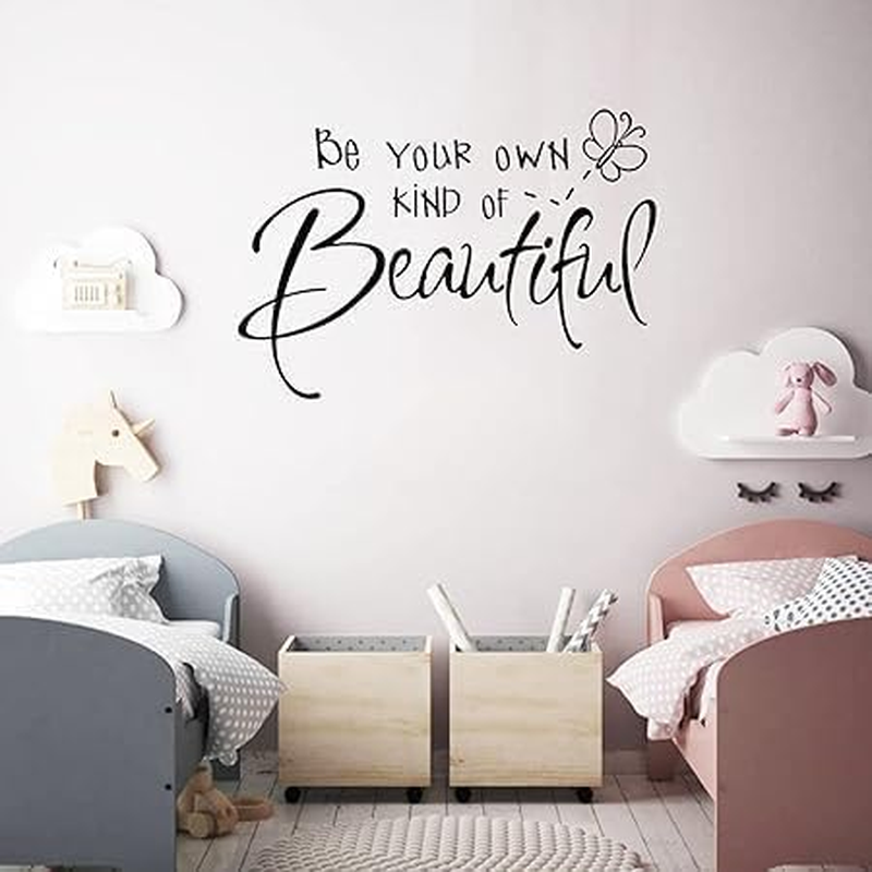 Inspirational Vinyl Wall Decals, Be Your Own Kind of Beautiful Quote Wall Sticker Wall Art Home Decor Wall Stickers for Living Room Bedroom Office Bathroom Girl Home Decoration (Butterfly) image number 5