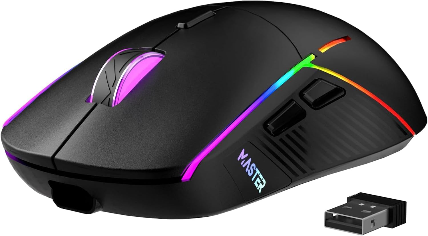 FFJ Wireless Gaming Mouse, 24000 DPI, Tri-Mode 2.4G/Usb-C/Bluetooth 5.3 Gaming Mouse Wireless, RGB Programmable Mouse Gamer, 75Hrs Battery Life, Rechargeable Gaming Mice for PC, Mac, PS5, Xbox - Black