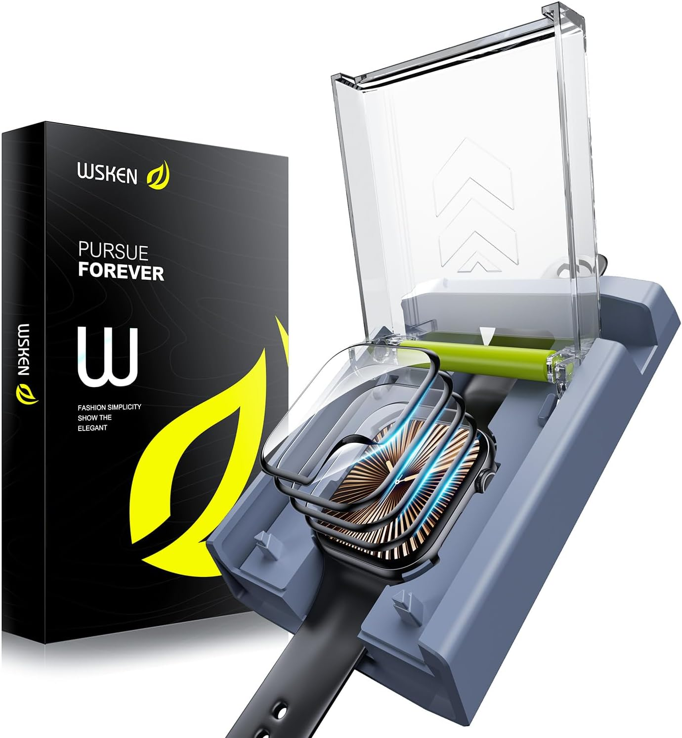 WSKEN 4 Pack Screen Protector for Apple Watch Series 11/10 46Mm - [100％ Zero Bubble][Auto Align Box][Flexible TPU Film - No Glass] HD Full Coverage for Iwatch Cover Accessories