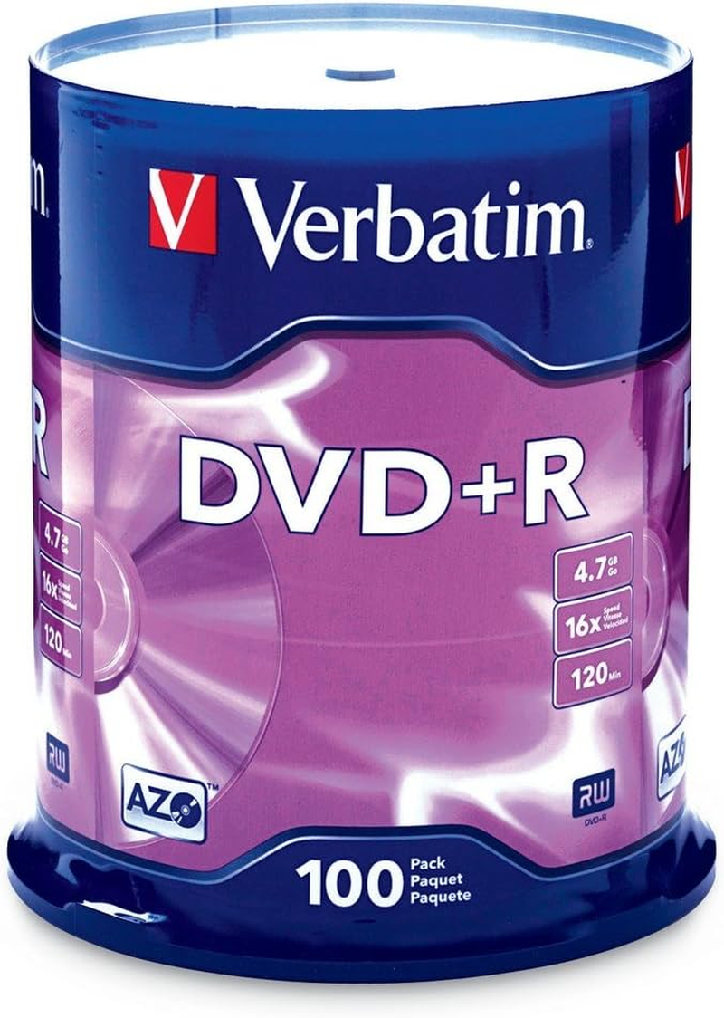 Verbatim 4.7GB up To16X Recordable Disc DVD+R- 50 Disc Spindle 95037, Silver image number 1