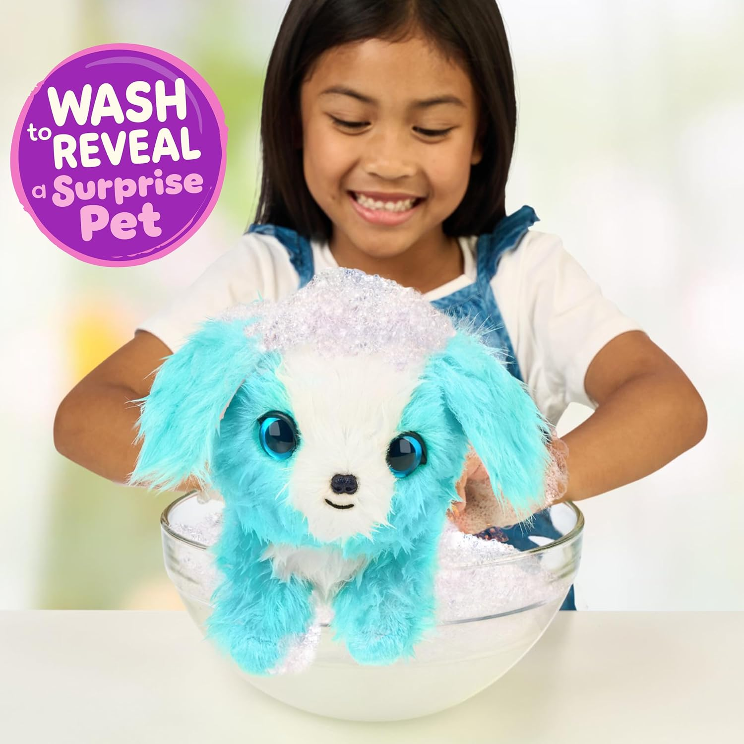 Scruffaluvs Pet Scruffs Blue - Mystery Plush Toy, 19Cm (7.5") Tall - Wash to Reveal 1 of 3 Rescue Pets: Puppy, Bunny, or Kitty - Includes 22Cm (8.7") Deluxe Pet Carrier. Styles May Vary. image number 4