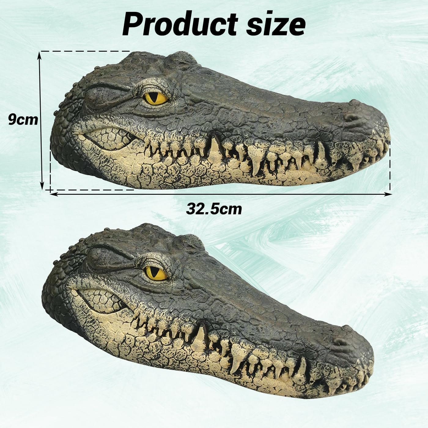 Floating Alligator Decoy for Pool - Crocodile Head Float Used as Duck, Egret, and Pond Bird Deterrent image number 5