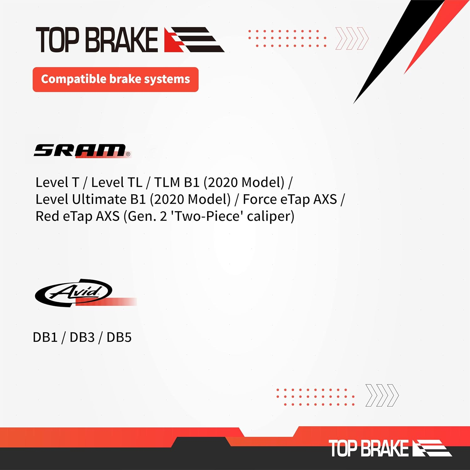 TOP BRAKE Bicycle Disc Brake Pads for SRAM Level Ultimate/Red/Axs Force Road and XC MTB Brake Set