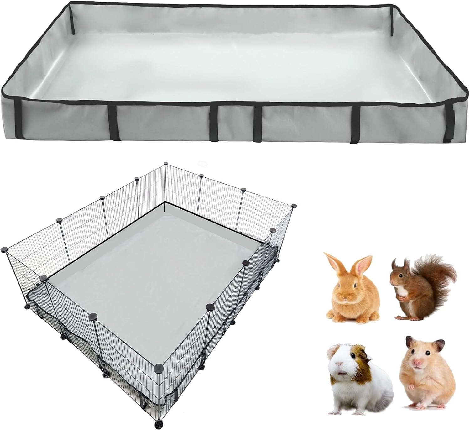 Guinea Pig Cage Liner Tarp Bottom Waterproof and Washable Base Also for Rabbits, Bunny, Chinchesillas, Hedgehog, Ferrets and Other Small Animals(42X56 Inches)