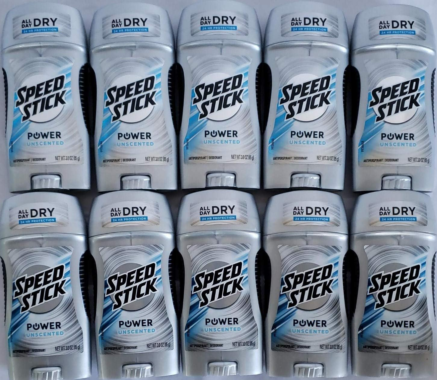 Speed Stick Power Anti-Perspirant Deodorant Unscented 3 Oz (Pack of 10) image number 2