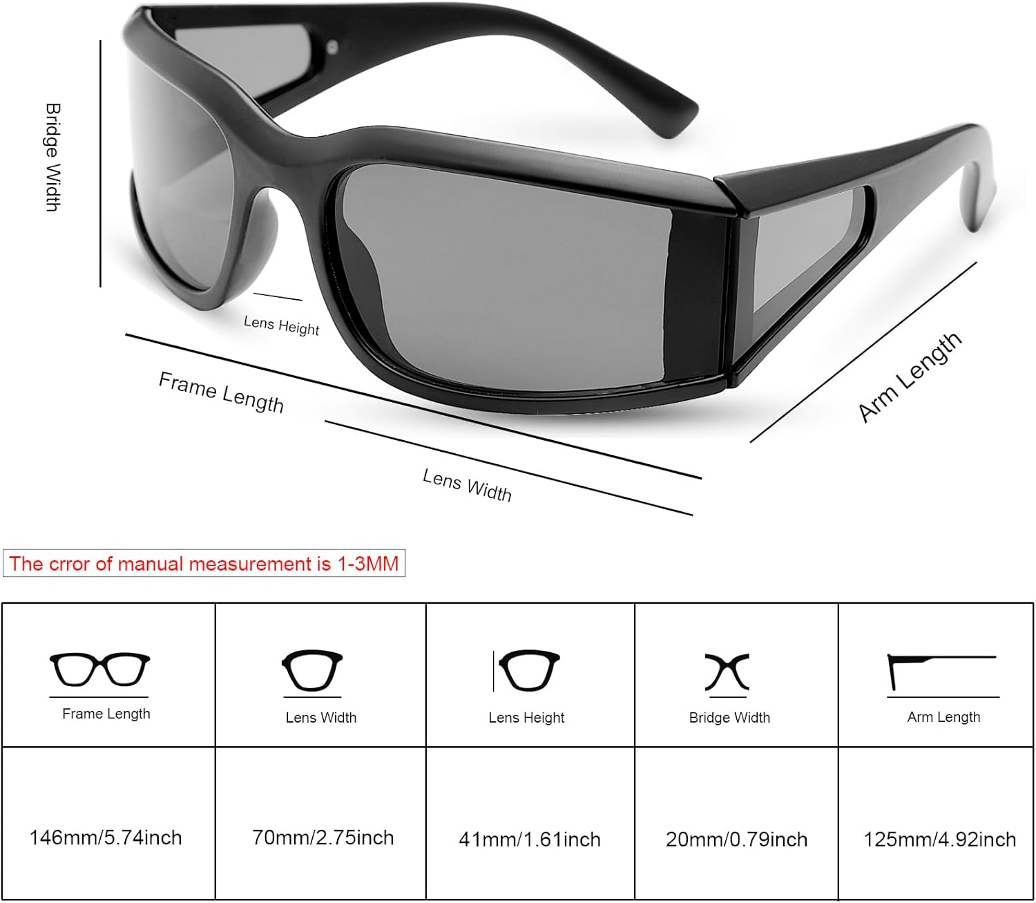 Wrap around Sunglasses Polarized Lens Wear over  Glasses Fit over Regular Glasses UV400 Protection Oversized Shield Safety Driving Eyeglasses anti Glare Eyewear Shades for Men Women image number 2