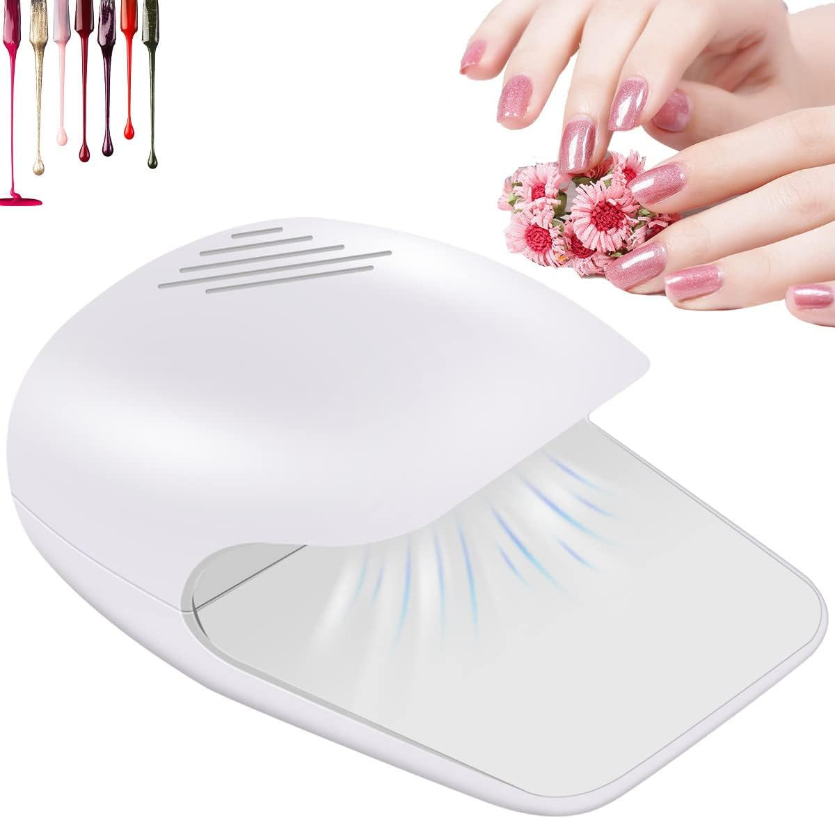 Abizarch Mini Nail Dryer Portable Nail Lamp for Regular Nail Polish Nail Fan Dryer Battery Operated Nail Art Polish Machine Quick-Drying Nail Art Safe Tools for Women Kids image number 4