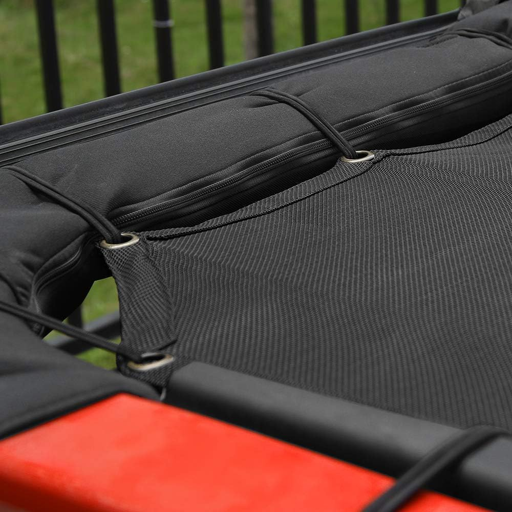 Voodonala for Jeep JK Sunshade Mesh Sun Shade Bikini Top for 2007-2018 Jeep Wrangler JK JKU 2 Door & 4 Door, Plain Black image number 4