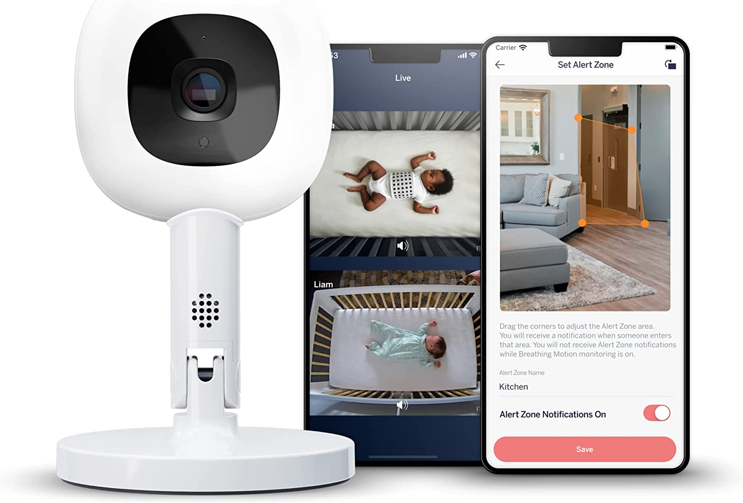 Nanit V2 Pro Baby Monitor & Floor Stand - Smart Wi-Fi Baby Monitor, Contact-Free Breathing & Sleep Tracking Monitor, 1080P HD Night Vision Camera,Ios and Android Compatible, AU Plug, White