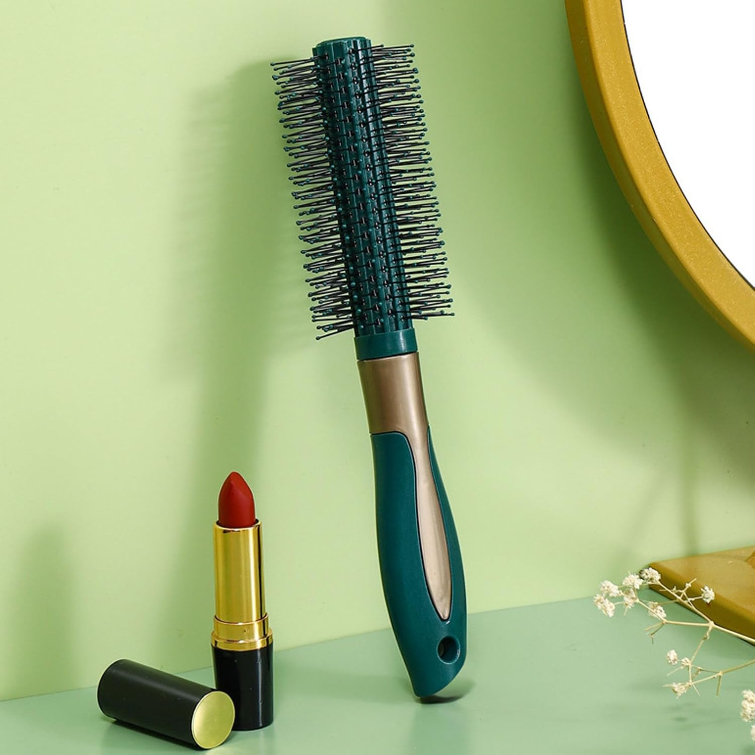 Antistatic round Hair Brush, Women'S Styling Brush, Plastic Detangling Brush with Comfortable Handle, Multifunctional Design, Sophisticated Look with Antistatic image number 5