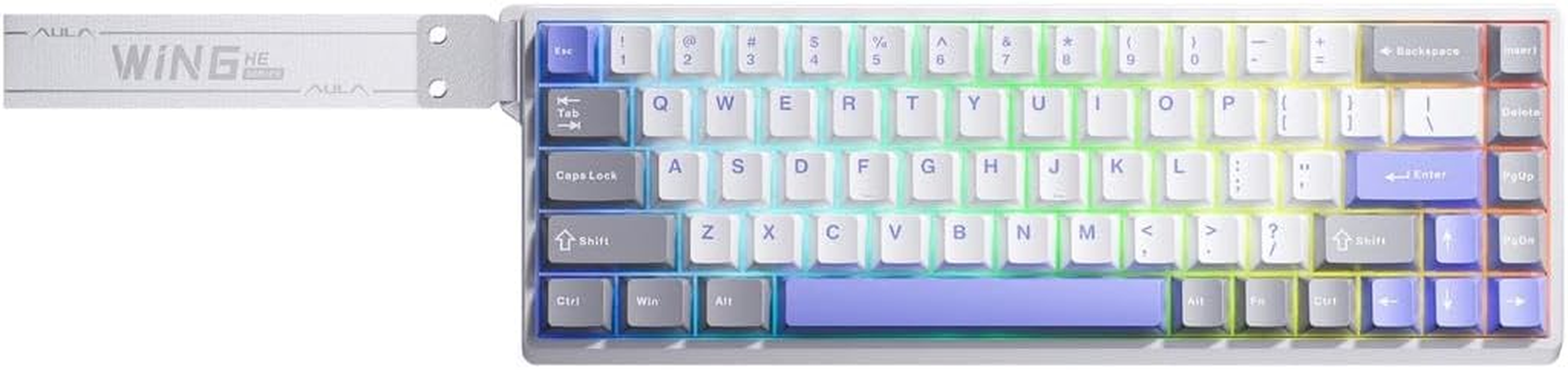 AULA WIN68HE 65% Hall Effect Magnetic Switch Keyboard, Ultra-Fast Wingchun or Graywood Switches, 8K Polling Rate, RGB Backlight, Beast Mode for Unmatched Speed and Precision (Black+Red)