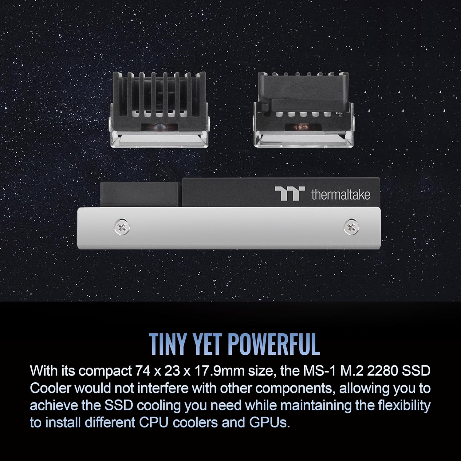 Thermaltake MS-1 M.2 2280 SSD Cooler, CL-O043-AL02BL-A image number 3