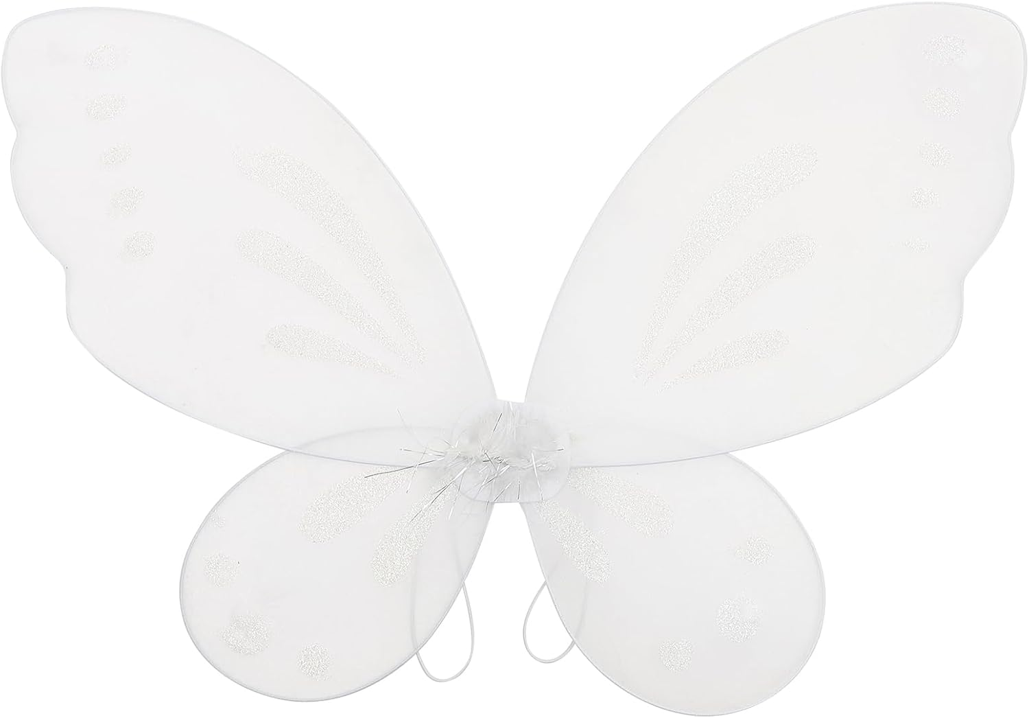 Fairy Wings for Kids, White Butterfly Costume Accessories with Elastic Straps, Nylon Wings for Toddler Dress up Birthday Christmas Parties image number 3