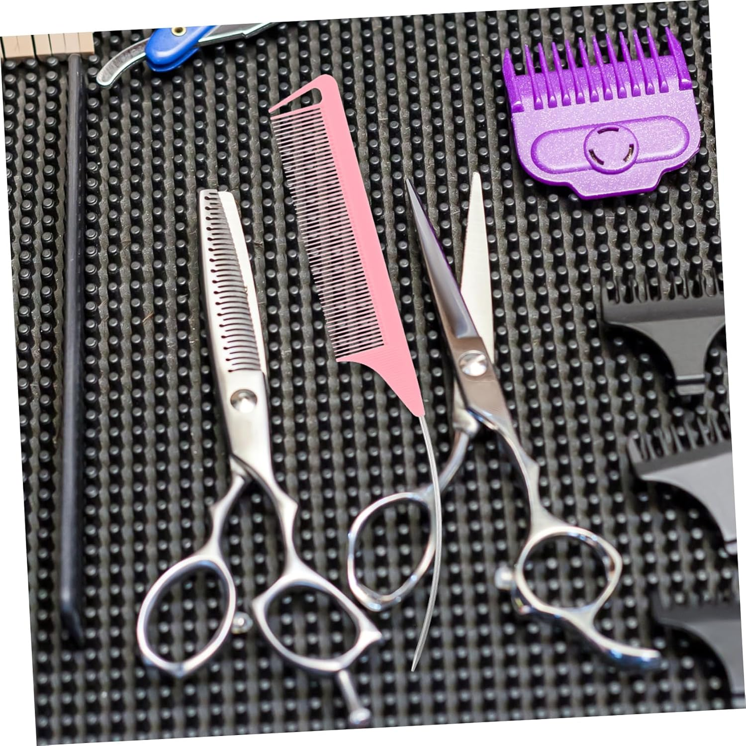 Gogogmee 3Pcs Metal Rat Tail Comb Set for Hair Styling Fine Tooth Pin Tail Combs with Bend Steel Needles for Women for Weaving Highlighting and Teasing