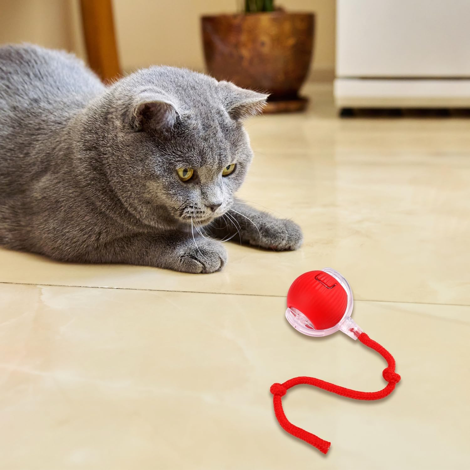 Chew Ball for Dogs, Interactive Cat Ball Toy, Automatic Rolling Ball for Dogs, Intelligent Ball with Charging Cable for Dogs, Cats, Entertainment and Exercise image number 1