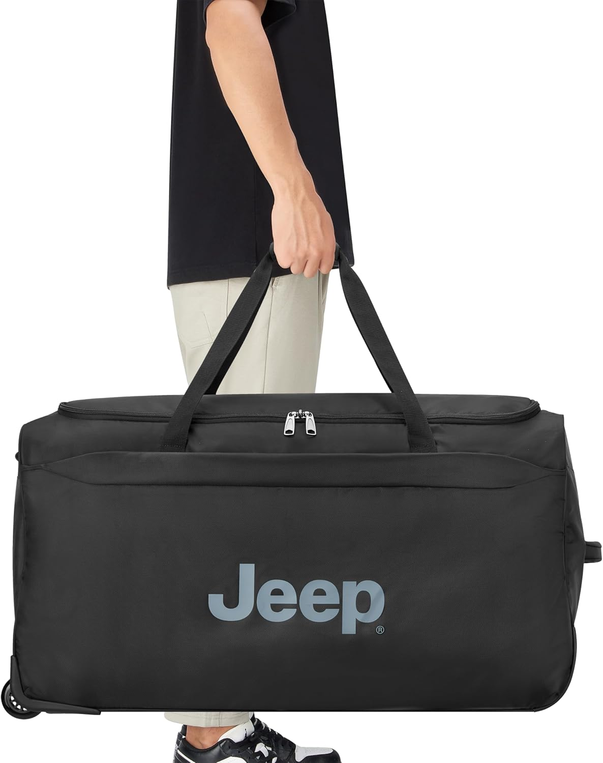 Jeep Js009D Two Wheel Rolling Travel Duffle Bag image number 5