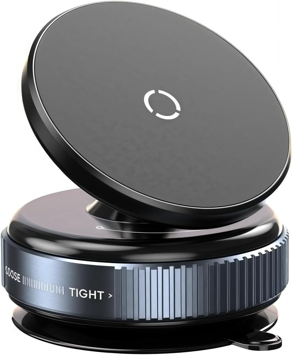 Magnetic Suction Phone Holder, 2025 New Vacuum Magnetic Suction Phone Holder Foldable and Retractable, 360&deg; Stretchable for Car/Gym/Smooth Surface Kitchen Stand Cellphone (Starmoon White)