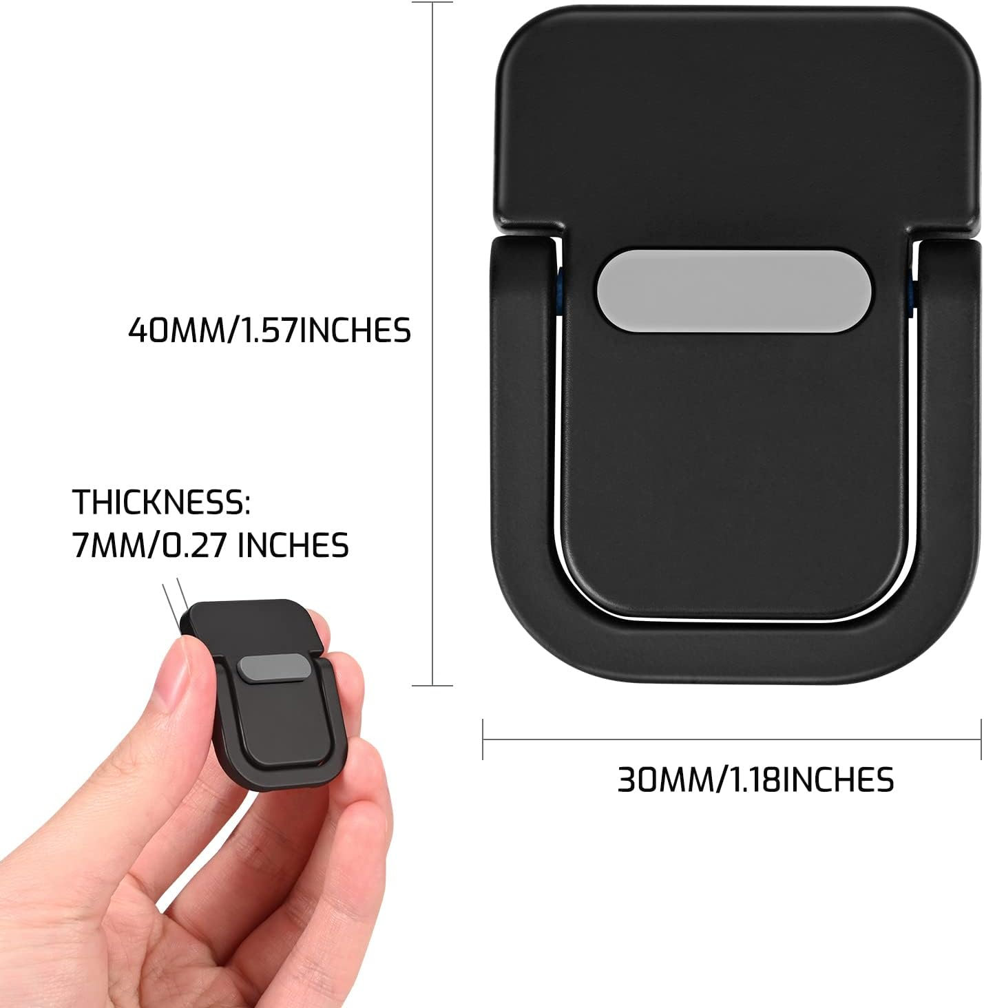 2 PCS Portable Invisible Laptop Stand, Mini Aluminum Feet Lifter, Self-Adhesive Foldable Cooling Riser, Computer Keyboard Mount Kickstand, Suitable for 12-17 Inches, Black - Gold image number 3