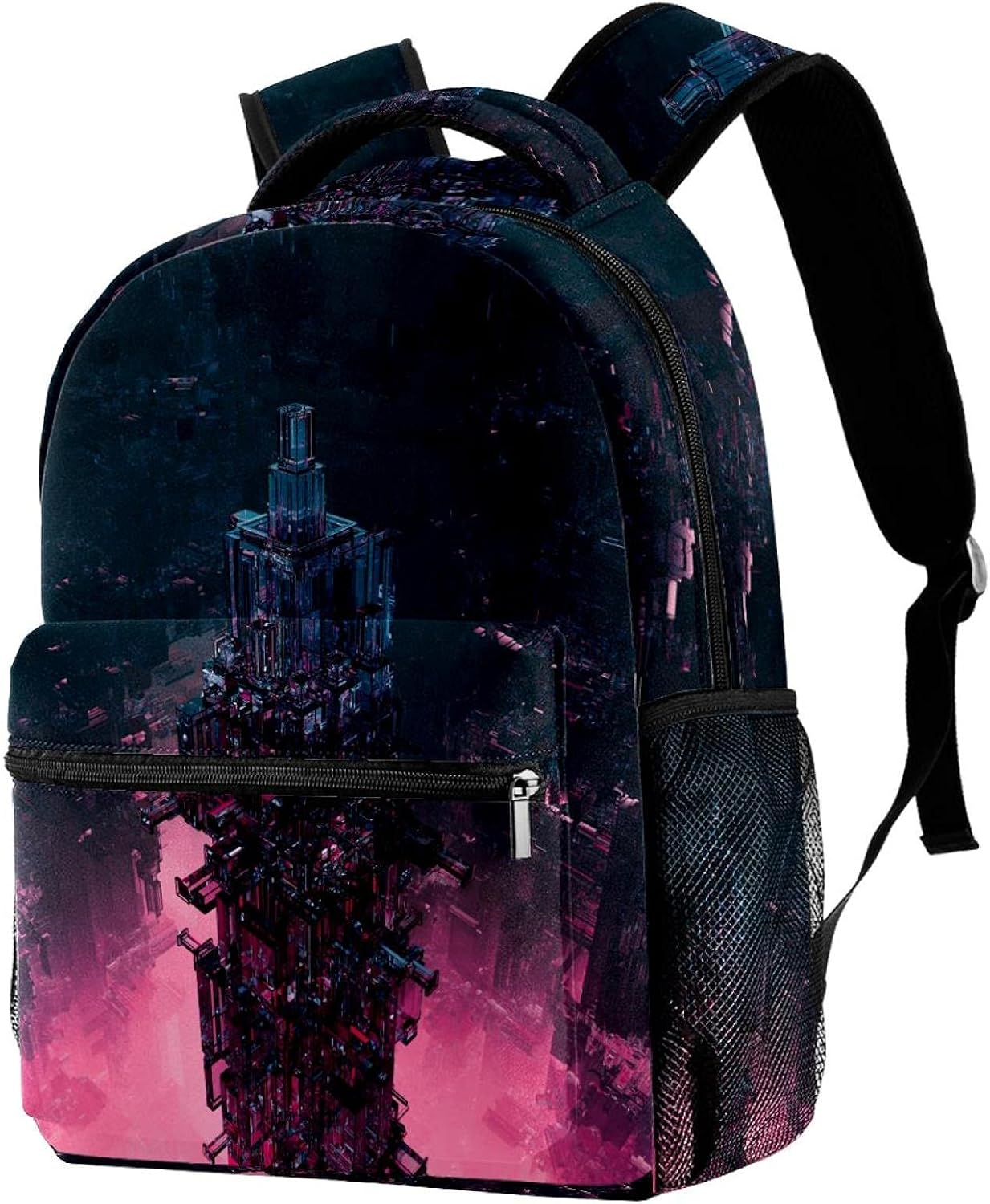 Science Fiction City Backpack Students Shoulder Bags Travel Bag College School Tote Backpacks image number 3