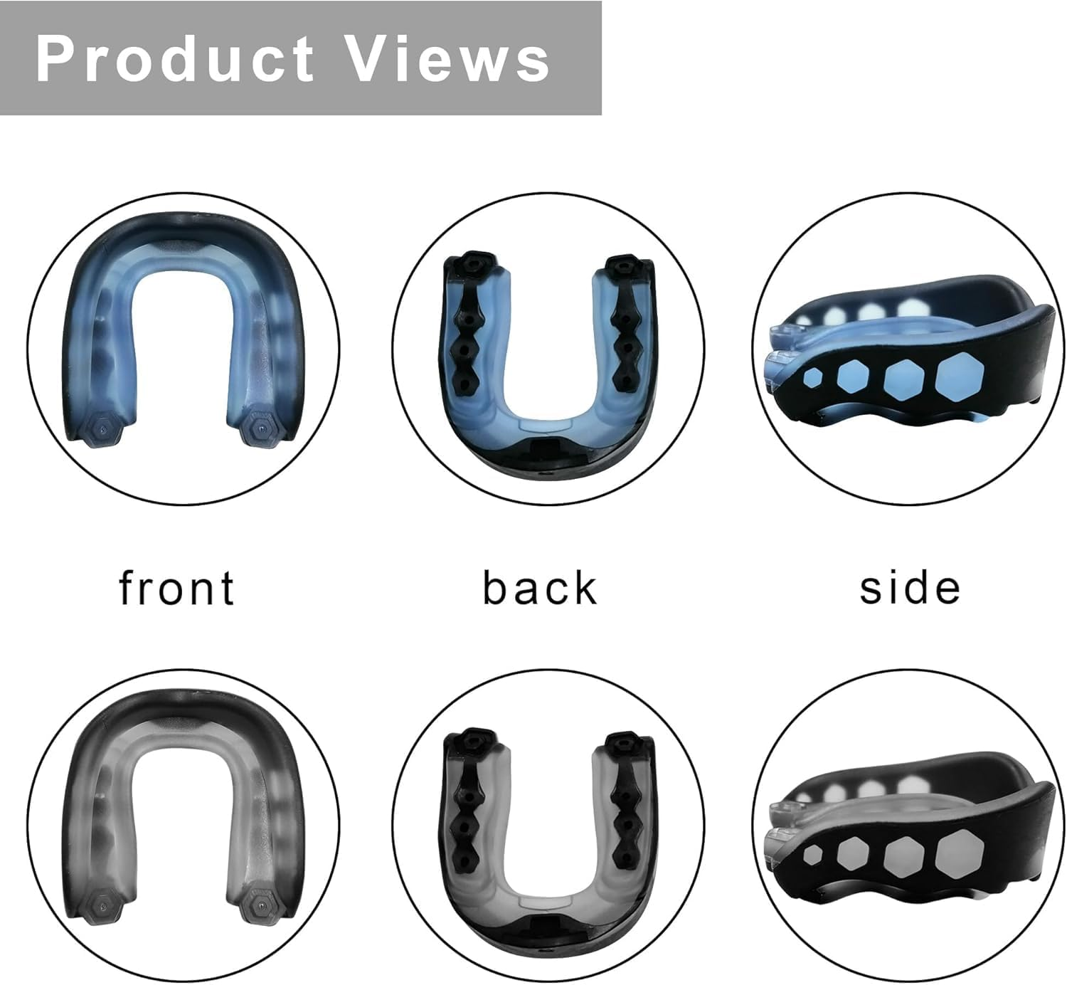 2Pcs Football Mouth Guard, Sports Mouth Guard Football Mouthpiece Youth Mouth Guards with Strap Mouthguards for Youth and Adult Athletes, Boxing, Lacrosse and Hockey image number 5