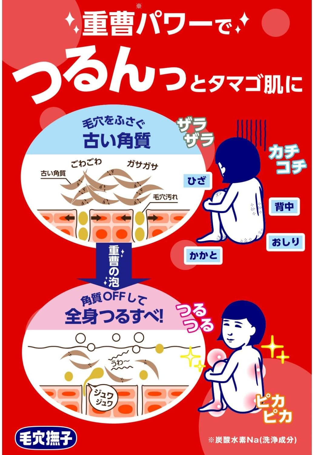 Keana Nadeshiko Baking Soda Slippery Soap, Whole Body, Pores, Sebum, No Additives, Kettle Soap, Standard Weight 5.4 Oz (155 G) image number 2