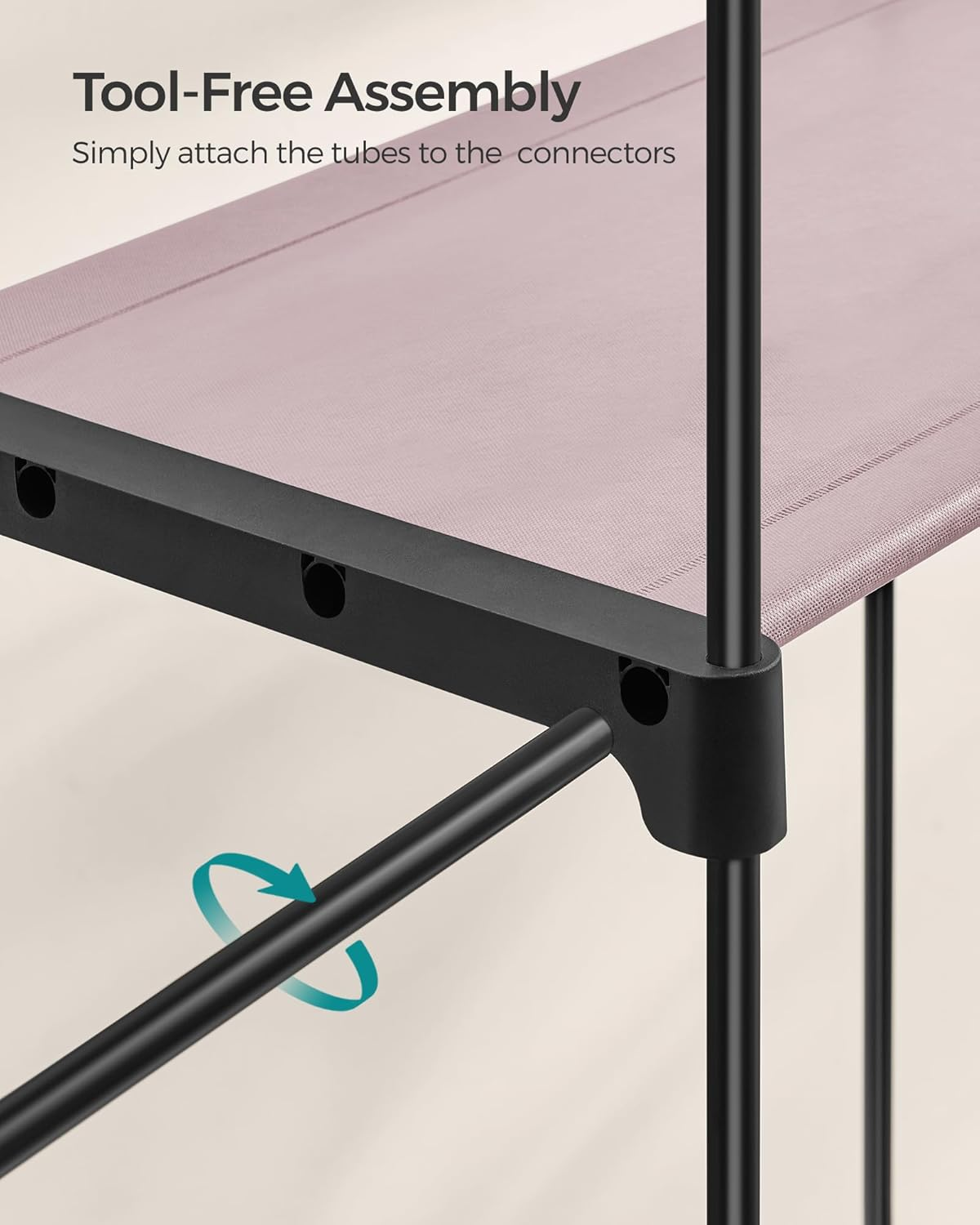 SONGMICS Closet Wardrobe, Portable Closet for Bedroom, Clothes Rail with Non-Woven Fabric Cover, Clothes Storage Organizer, 55.1 X 16.9 X 68.5 Inches, Lavender Purple URYG002P02