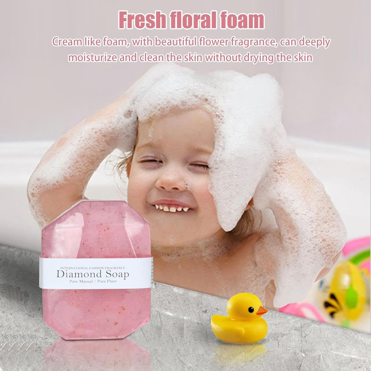 Soap Shower Gel, Solid Shower Hand Soap, Face Soap and Body Soap, Hand Soap in Gemstone Shape, Handmade Soap in Gemstone Shape, Natural Soap with Gold Foil, Cleansing Moisturiser image number 1