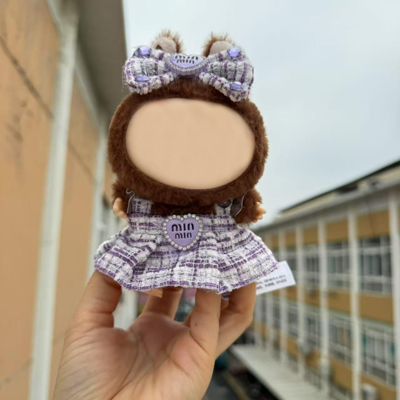 Doll Outfit Clothes Set for Labubu 17Cm, 2 Piece Clothes Set Compatible with Labubu, Fashion Dresses for Labubus Accessories (NO Doll) (Purple)