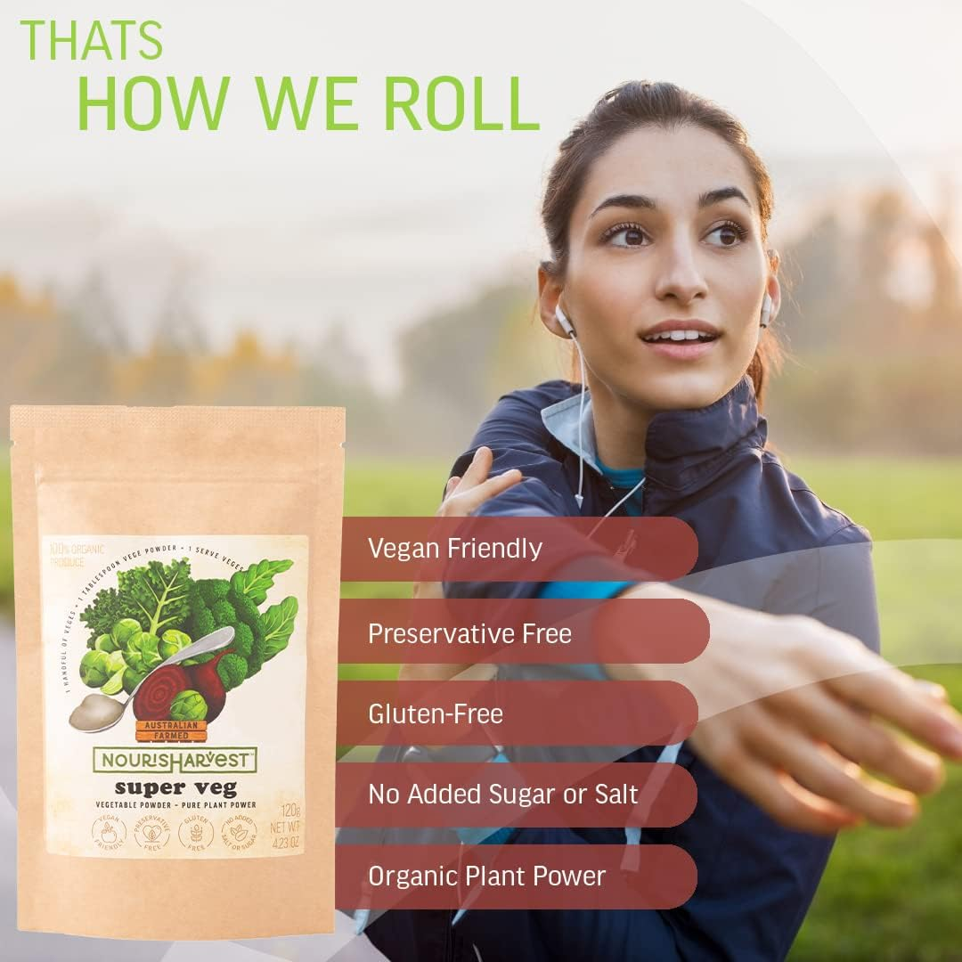 Beetroot, Broccoli & Kale Powder - Raw Superveg Blend for Smoothies & Seasoning, No Added Sugar, Preservatives-Free, Made from 100% Farm Fresh Vegetables - 120G image number 2