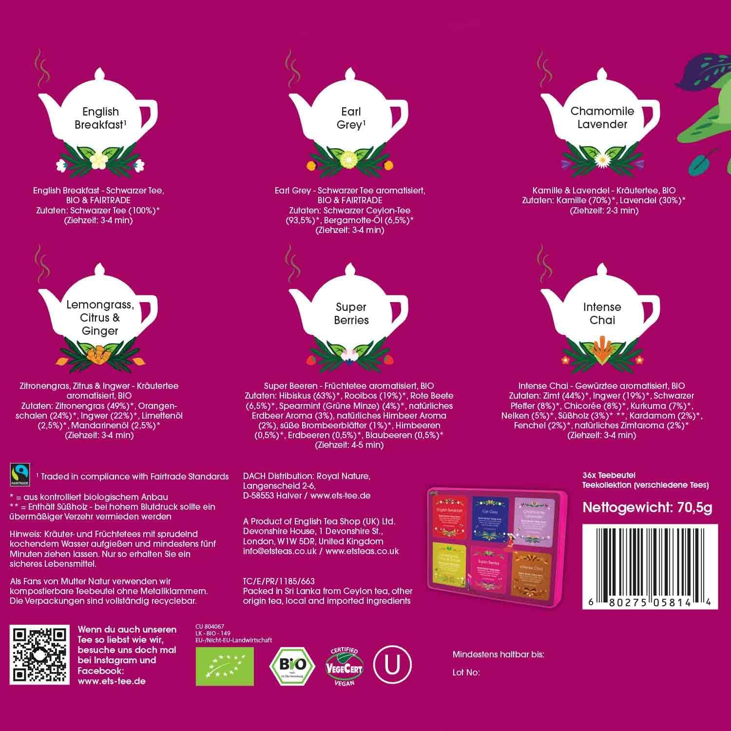 English Tea Shop English Tea Shop Gift Pack the Ultimate Tea Collection Pink 36 Sachets, 36 Pieces (U058144)