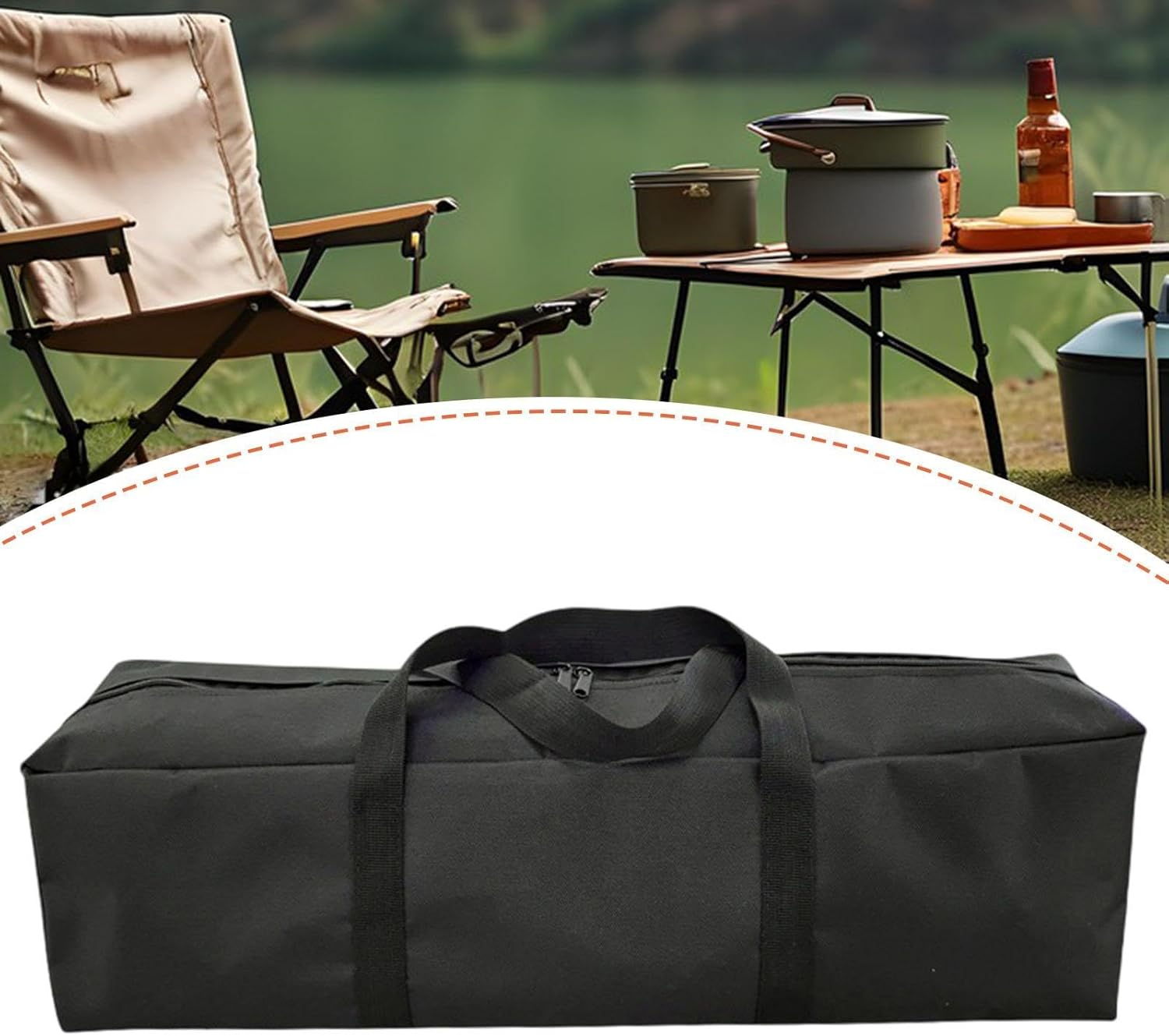 CAQYPVH Storage Bag for Camping Equipment, Organizer for Camping Equipment, Small Items Bag, Water-Repellent, Tent Storage Bag for Tripod, as Described, Length 110Cm