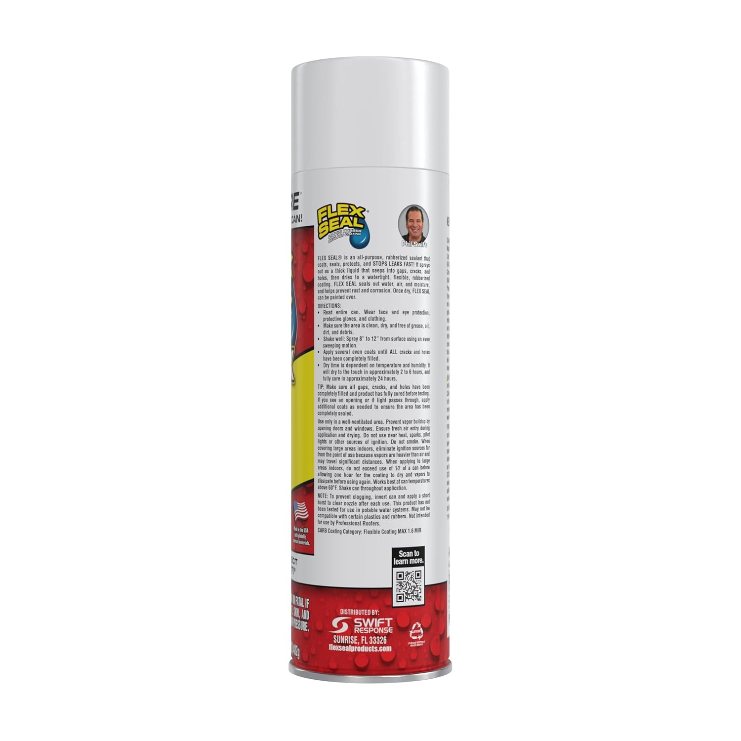 Flex Seal Max, 17 Oz, White, Stop Leaks Instantly, Waterproof Rubber Spray on Sealant Coating, Perfect for Gutters, Wood, RV, Campers, Roof Repair, Skylights, Windows, and More image number 1