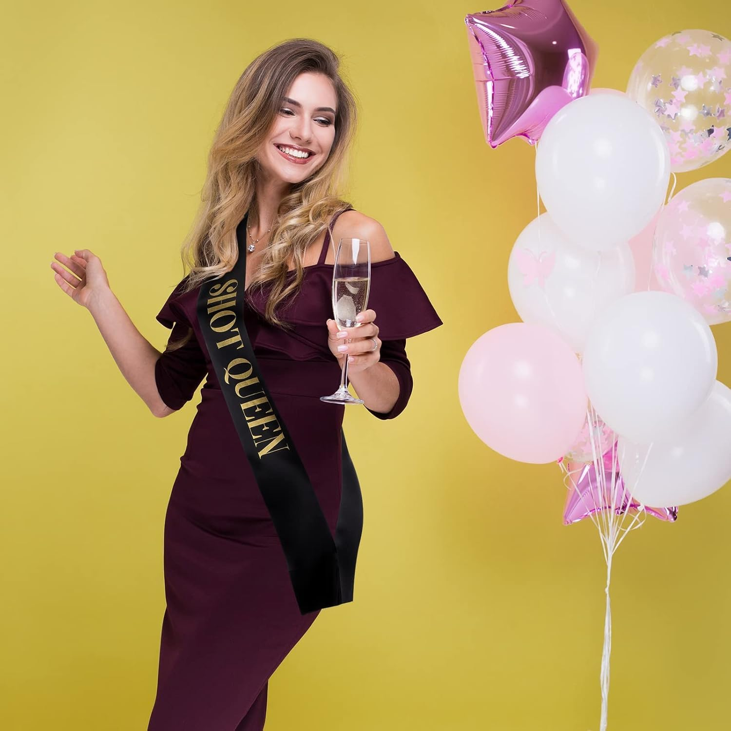 Bachelorette Party Sashes for Bride and Bridesmaid, Bridal Shower Engagement Wedding Party Favors 18 Pack Birthday Sash for Women Happy Birthday Sash for Queen Party Favors Maid of Honor Sash image number 4