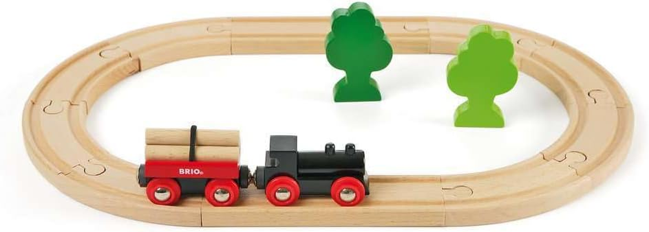 BRIO 33042 Classic Little Forest Train Set &ndash; 18-Piece Wooden Railway with Engine, Carriages & Tracks, Forest Adventure Role Play Toy, Age 3 Years+ image number 4