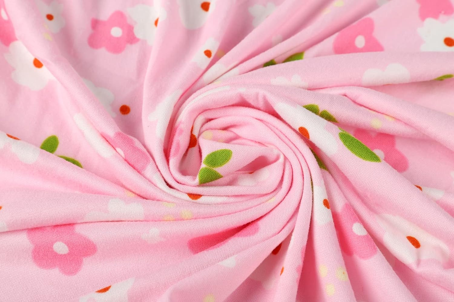 Bassinet Sheets Set 3 Pack for Baby Girl, Stretchy Soft Jersey Knitted Fitted Sheet Universal for Oval Rectangle and Hourglass Bassinet Mattress, Pink Floral image number 3