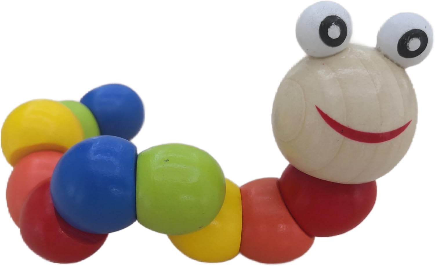 BEACENOV Wood Baby Toys 6-12 Months,Montessori Baby Development Toys,Wooden Baby Toys Twisting Caterpillar,Early Educational Toys for Baby Boys or Baby Girls Gifts, Rainbow Wooden Infant Toys (2Pack) image number 5