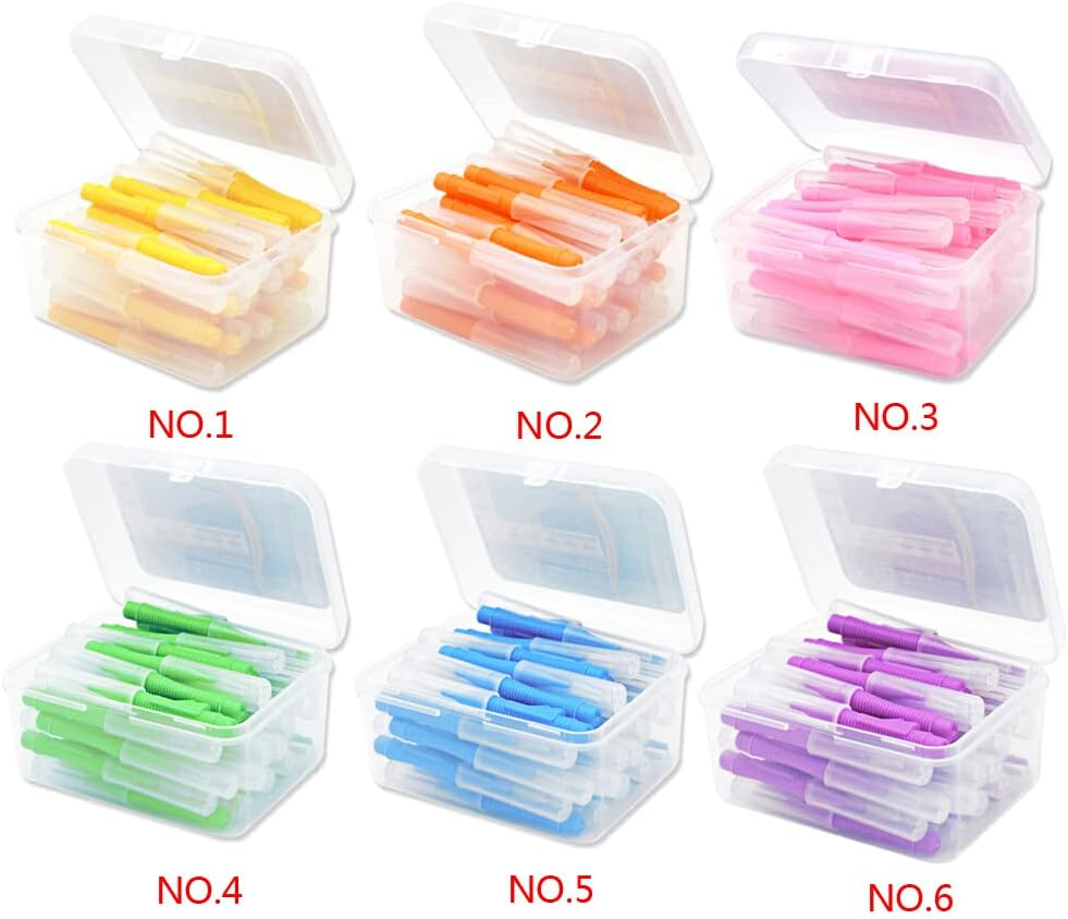 40Pcs Interdental Brush Supple Floss Push-Pull Teeth Brushes I Shaped Handheld Indoor Oral Hygiene Tool Travel Holiday, Green & 0.8Mm