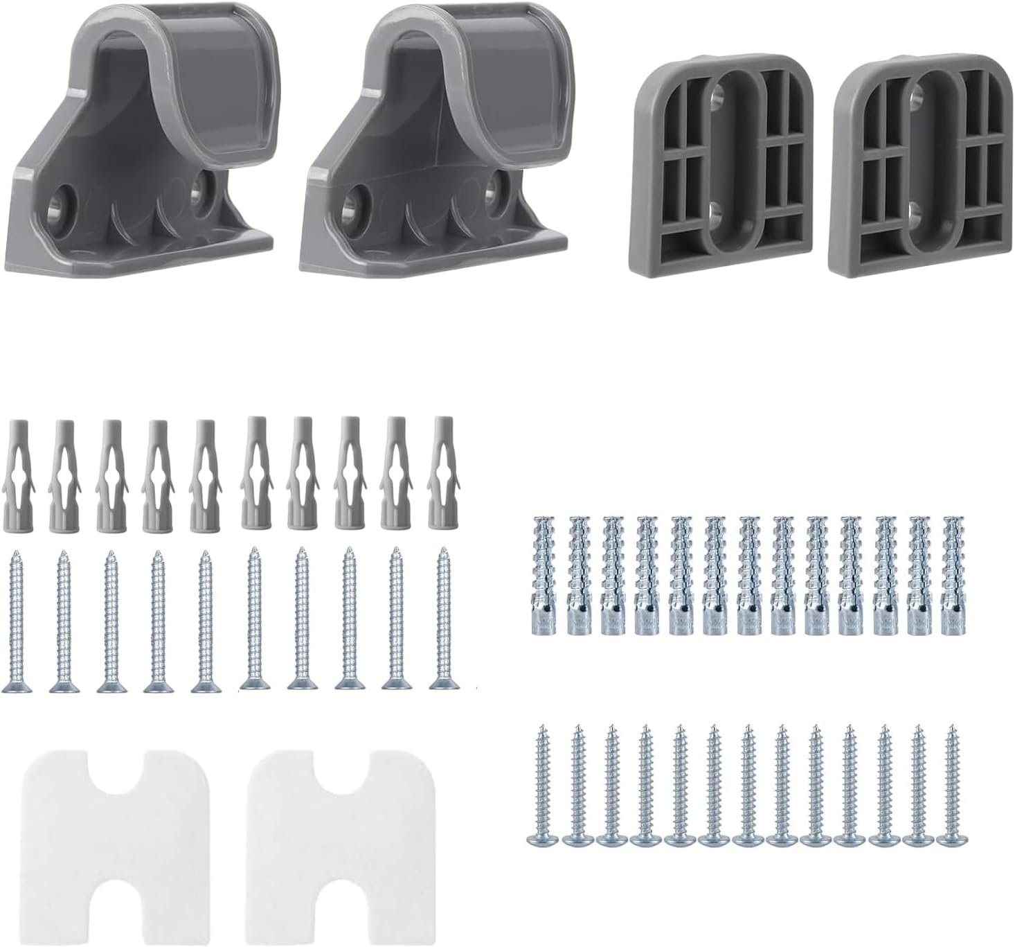 Retractable Baby Gate Replacement Parts Kit, Wall Mounting Hardware with Brackets Anchors and Screws, Suitable for 55Inch and 71Inch Wide Retractable Gates (White)